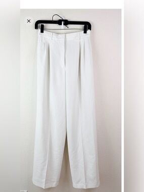 Aritzia Babaton Wide Leg Pants in White